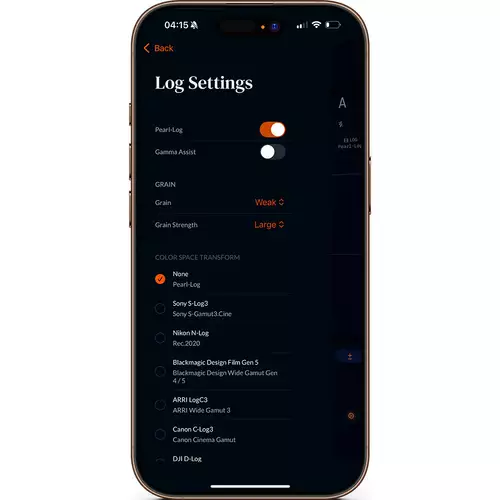 Die iPhone-Kamera-App Pearla 2.2. prahlt mit zahlreichen Log-Profilen