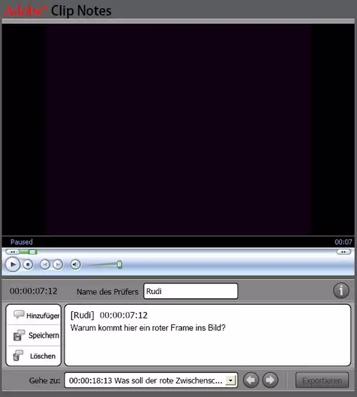 Über Clipnotes kann man seinem Auftraggeber die eigene Arbeit als PDF übergeben und ihn Bemerkungen oder Änderungswünsche einfügen lassen.
