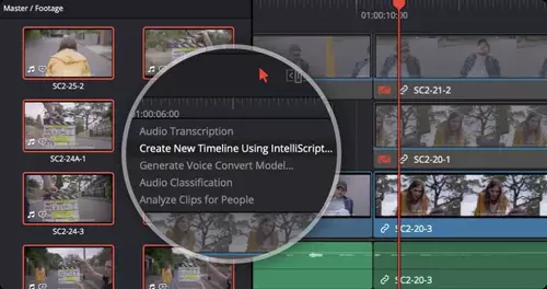 Blackmagic DaVinci Resolve 20 IntelliScript