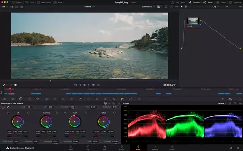 Sony FX2 S-Log3 Foto in DaVinci Resolve mit LUT