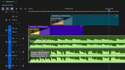 Adobe Premiere Pro 25.4 with multiple transitions