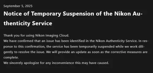 Nikon deaktiviert Authenticity Service für Z6 III