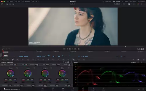 Unser Nikon ZR RED RAW Material nach ProRes 4444 transkodiert in Davinci Resolve