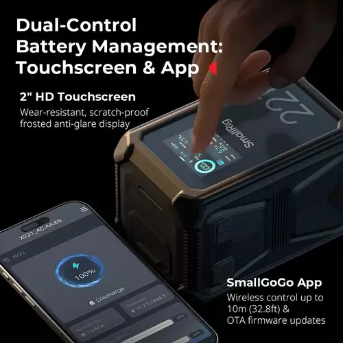 SmallRig X-Touch Smart Triple-Proof V-Mount Battery X221 Bedienung per App