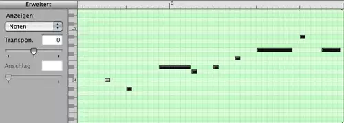 Editor: Midi-Track-Bearbeitung