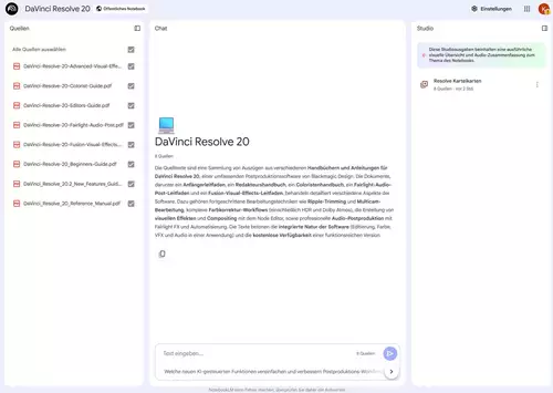 DaVinci Resolve 20 via NotebookLM 