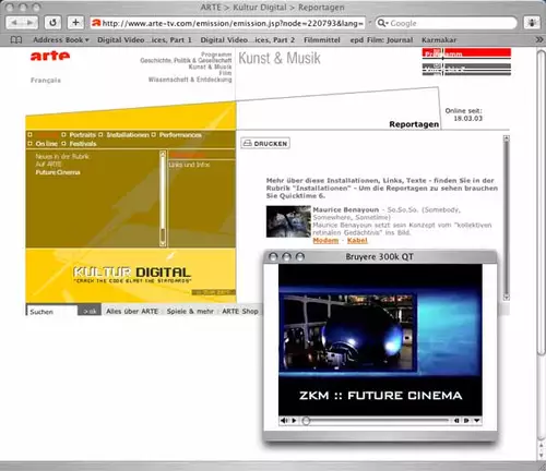 Der Macintosh im Streaming-Einsatz: Geschichte - Tools - Praxis : Arte Screenshot