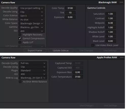 Alive and Kicking Blackmagic Pocket Cinema Camera 4K Sensor-Test - Wiedersehen mit ProRes RAW : PRRAW BRAW Einstellungen