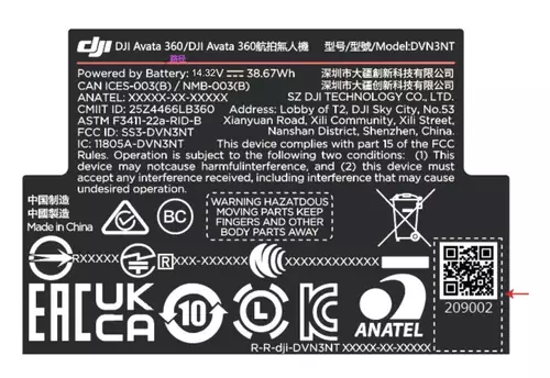 DJI Avata 360 FCC Registration 