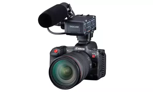 Der Tascam XLR-Adapter CA-XLR2d an der Canon EOS R3 und R5 C - inkl. Panasonic S1H-Vergleich : CanonEOSr5C Tascam3