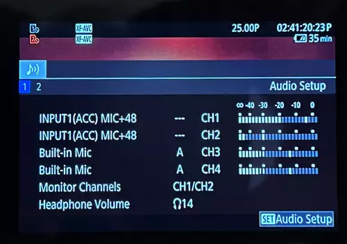 Canon EOS R5 C Audio Status