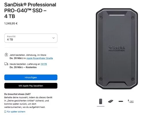 SanDisk Professional PRO-G40 Preis im Apple Store
