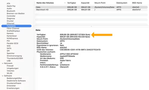 SSD-Speicher optimieren Fr�hjahrsputz - �berfl�ssige Dateien unter macOS systematisch finden und l�schen : Systeminformationen