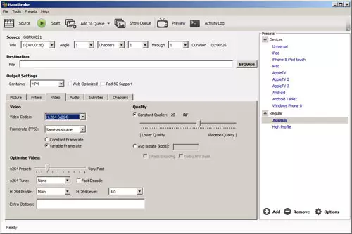 Handbrake 0.10.0 mit H.265/HEVC Unterstützung
