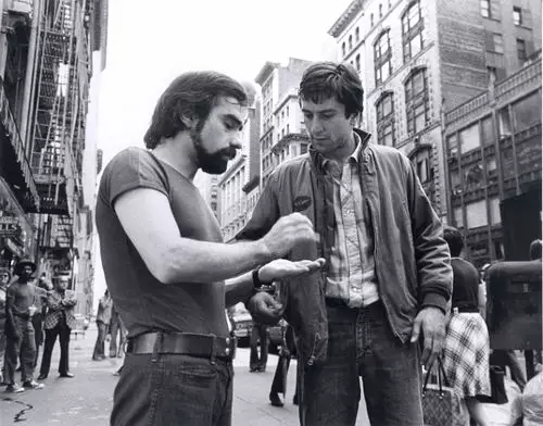 Martin Scorsese und Robert De Niro bei den Dreharbeiten zu Taxi Driver, 1976; Martin Scorsese Collection, New York