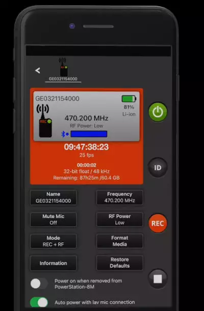 Sound Devices A20-Remote App 