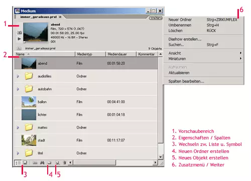 Abb1 – Der Medienordner in der Listenansicht