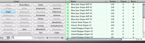 GarageBand: Loop Browser