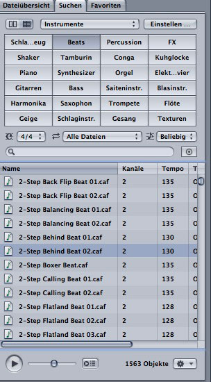 Schneller Loop-Browser in Soundtrack Pro