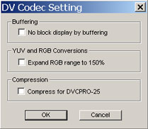 Canopus DVRaptorRT : CodecSettings