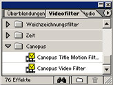 Canopus DVRaptorRT : Videofilter