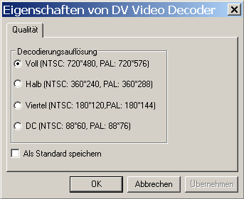  Verbessertes DV-Encoding für die Matrox Parhelia : DV