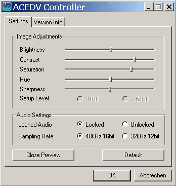 Canopus ACEDVio : 04 Control-Center