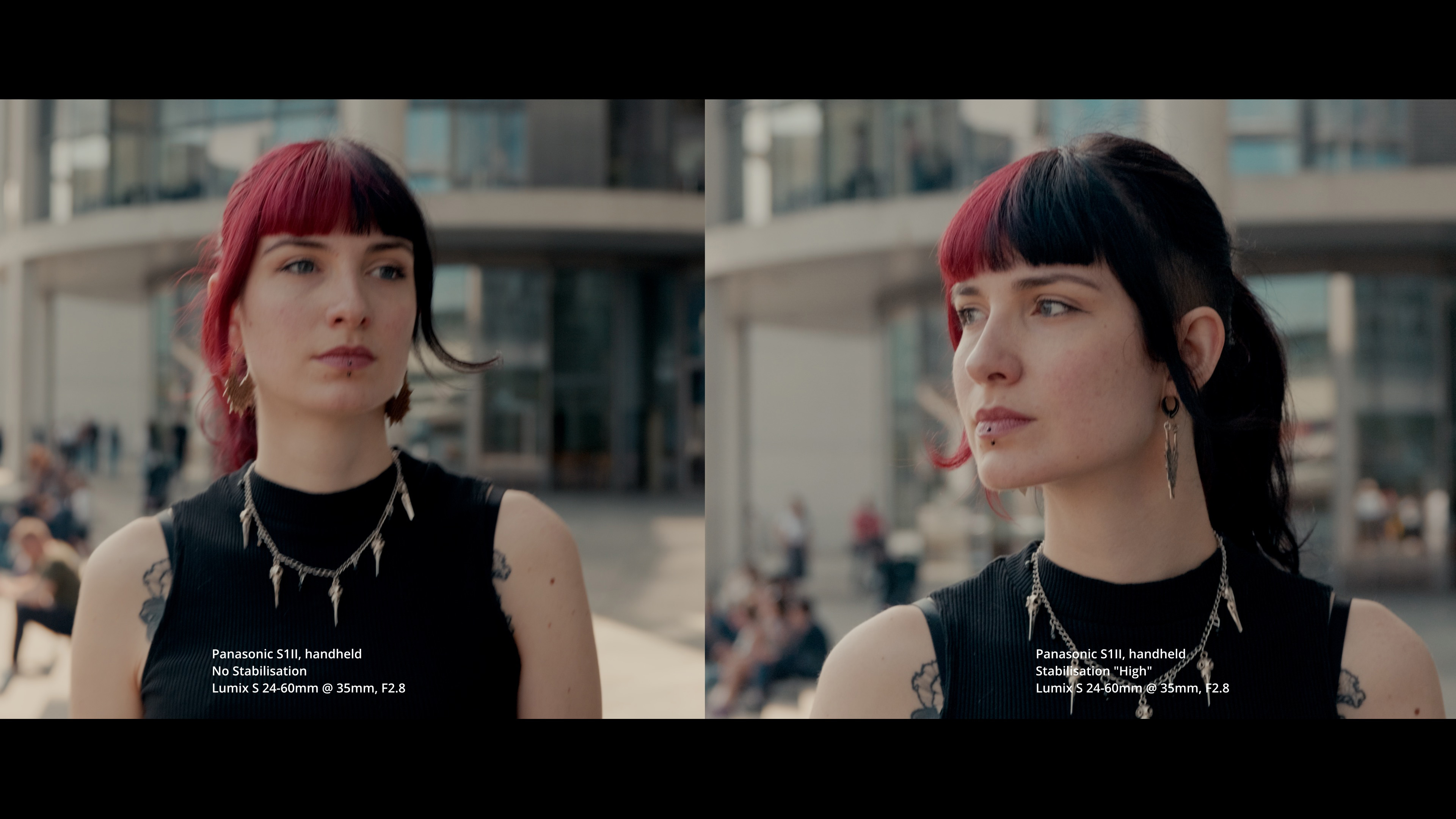 Panasonic S1II mit sehr guten Stabilisierungsergebnissen auch bei Objektiven ohne O.I.S.