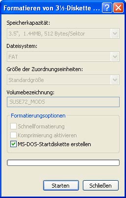 Abbildung 4: Unter Windows sollten Sie eine bootfähige Startdiskette erstellen