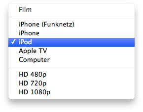mehr als bescheidene Exportfunktionen in QuickTime X